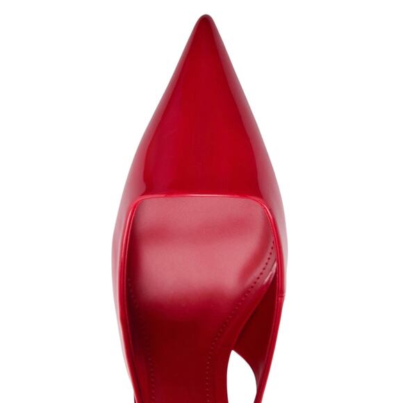 Mango Women's Patent Leather Effect Stiletto Heel Slingback Pumps Red Size 6 1/2 - Picture 4 of 4